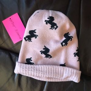 Super cute Betsey Johnson pink unicorn hat